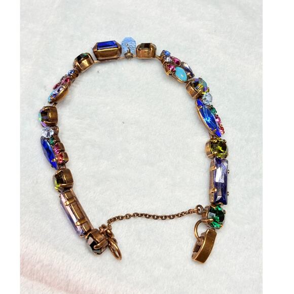 Vintage Sorrelli Multicolor Bracelet in Swarovski Crystal- Statement Piece - Picture 3 of 9
